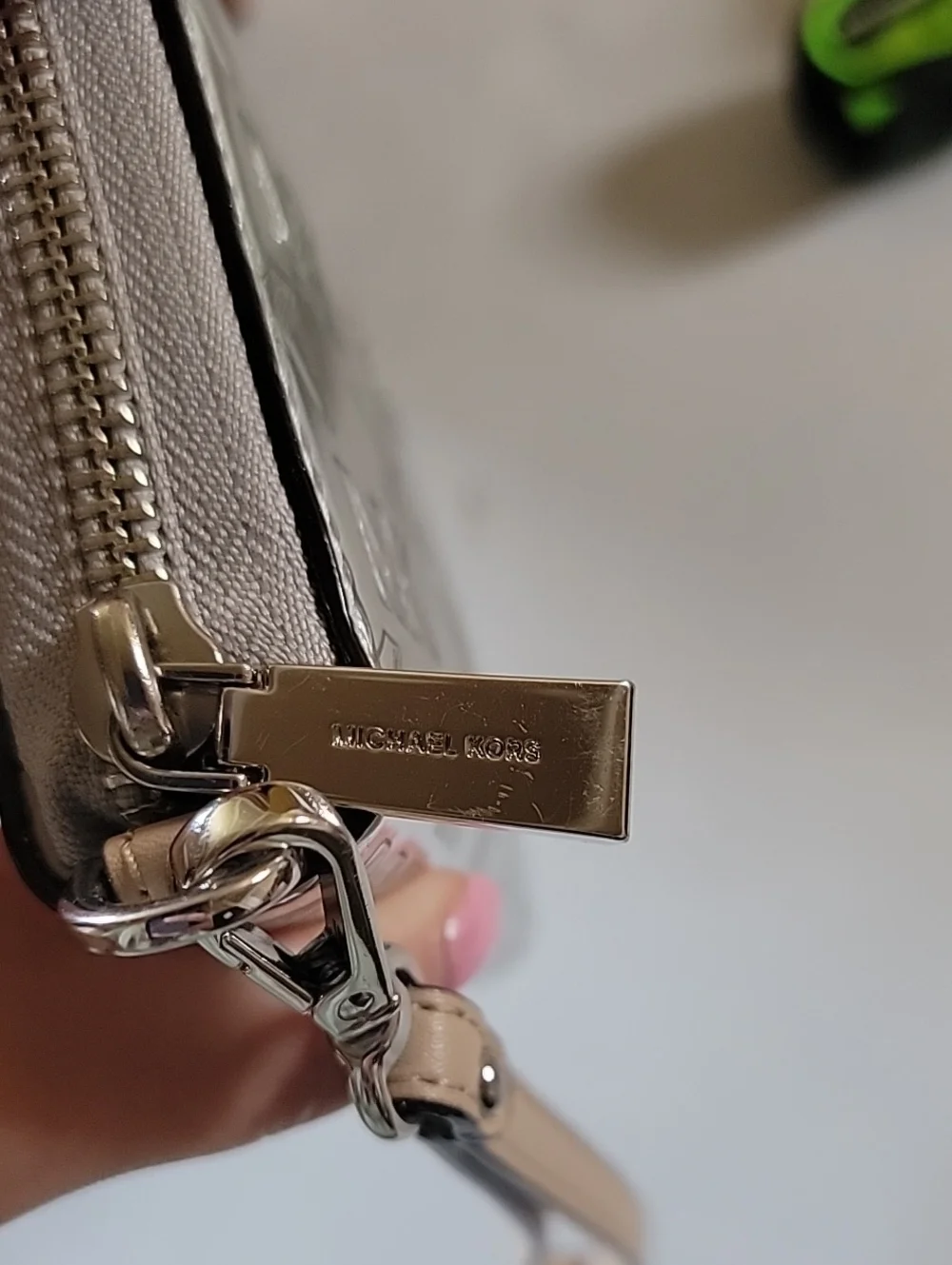Michael Kors Jet Set Large Patent Logo Embossed Continental Wallet In Silver